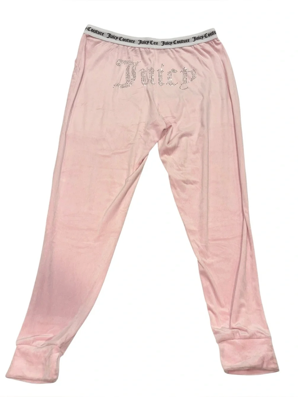 NWT Juicy Couture Velour Sleepwear Lola Pink Rhinestone Logo 2-Pc Lounge Set XL